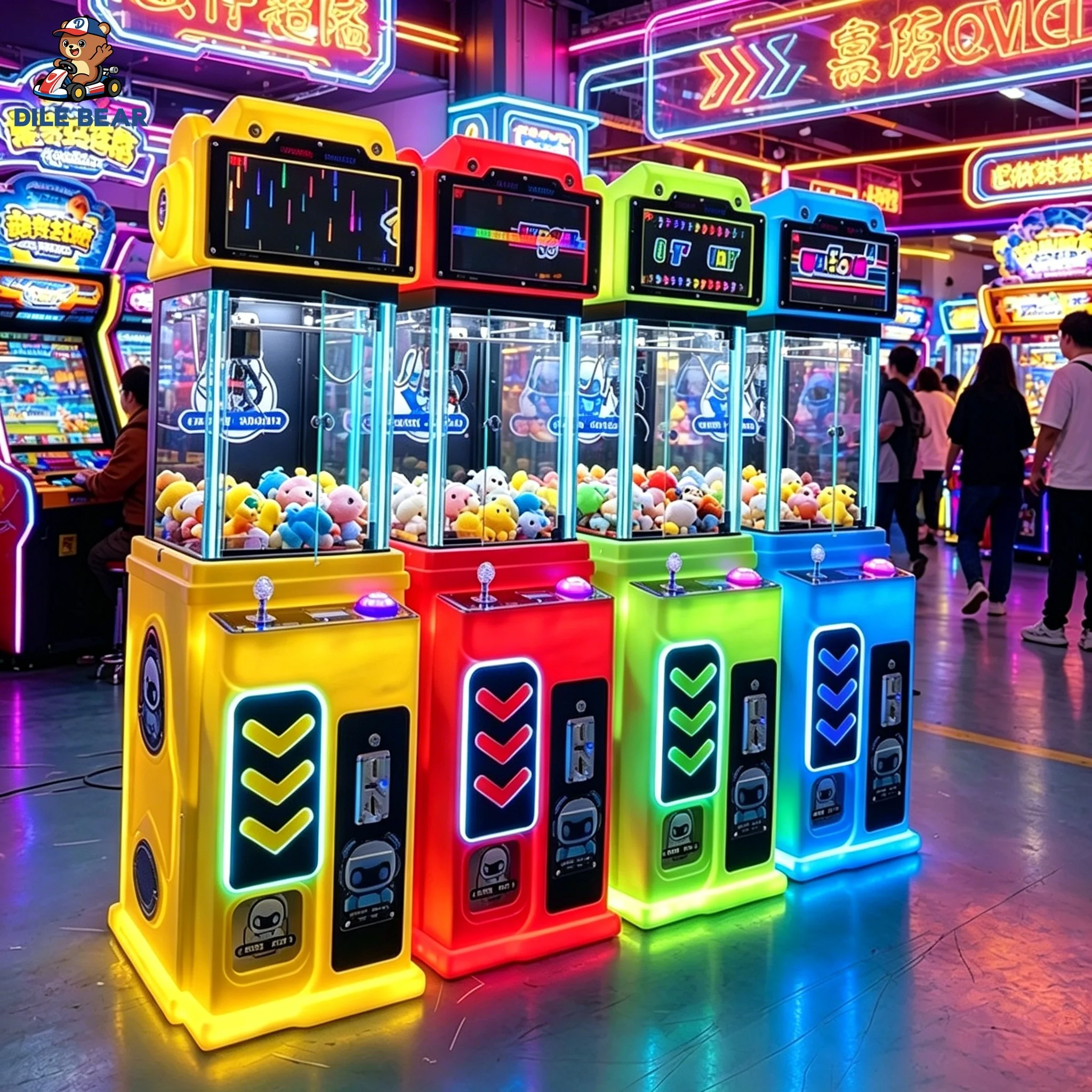 Innovative Mini Claw Machine Coin Operated Arcade Crane Machine Small Plush Toy Catcher with High Sen Sitivity Joystick and LED