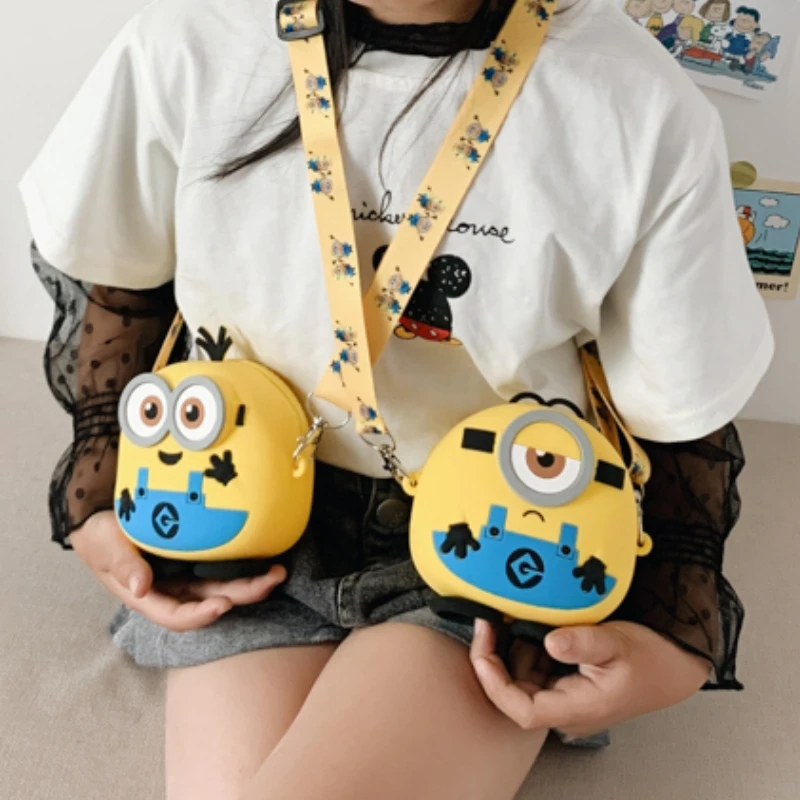 New Minions Anime Messenger Shoulder Bag Kawaii Silica Gel Handbag Cute Cartoon Crossbody Premium Texture Girl Birthday Gift