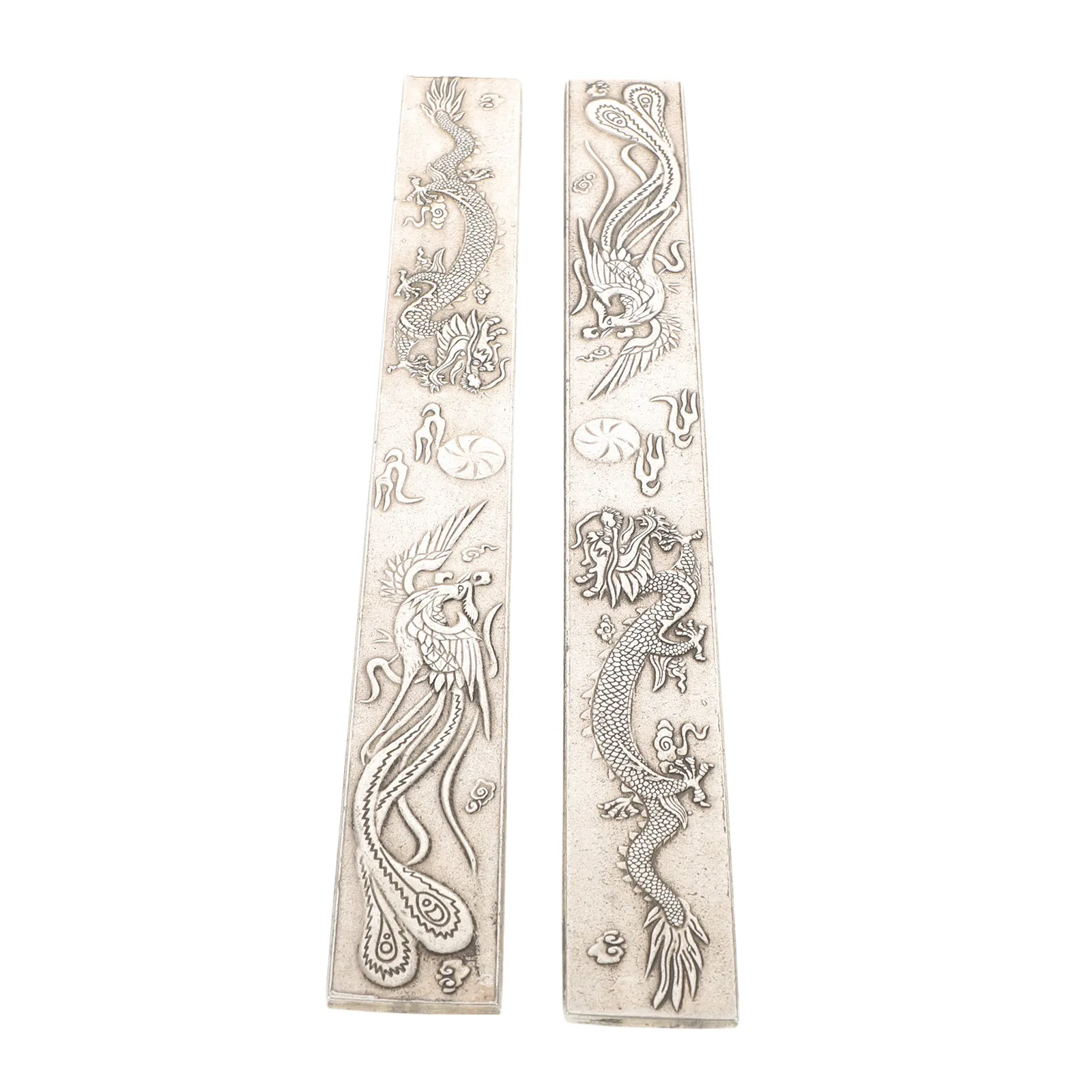 

Пара китайских металлических пресс-папье с каллиграфией, драконом и фениксом, прочные, художественные, декоративные, для офиса