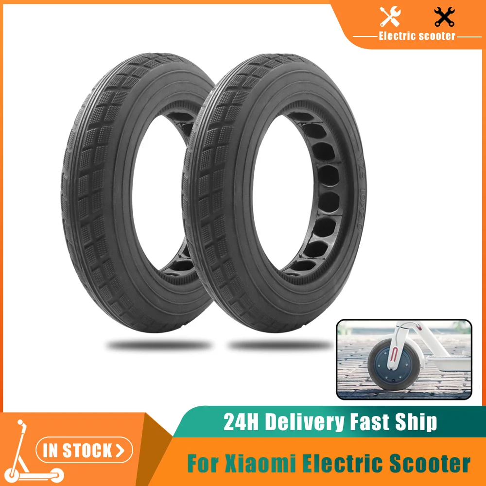 10 Inch 10x2 Thicken Modified Solid Tire for Xiaomi m365 Pro  Electric Scooter Wheel  Replacement Explosion-Proof Modified Model