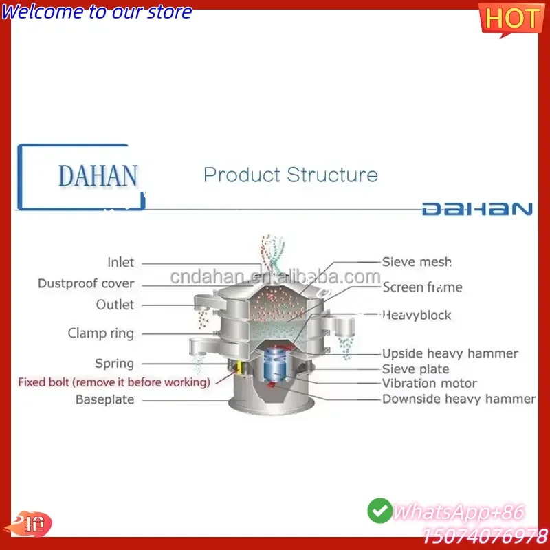 2026 DAHAN Stainless Steel Small Vibratory Sieve Separator Multi-purpose Screen for Food Spice Chemical Mineral