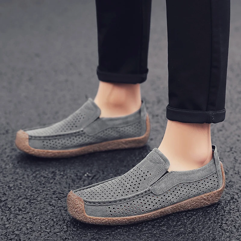 Men Loafers High-quality Slip in Casual Shoes Leather Thick Soled Casual Shoe Walking Summer Social Shoe Male Work Office Wear