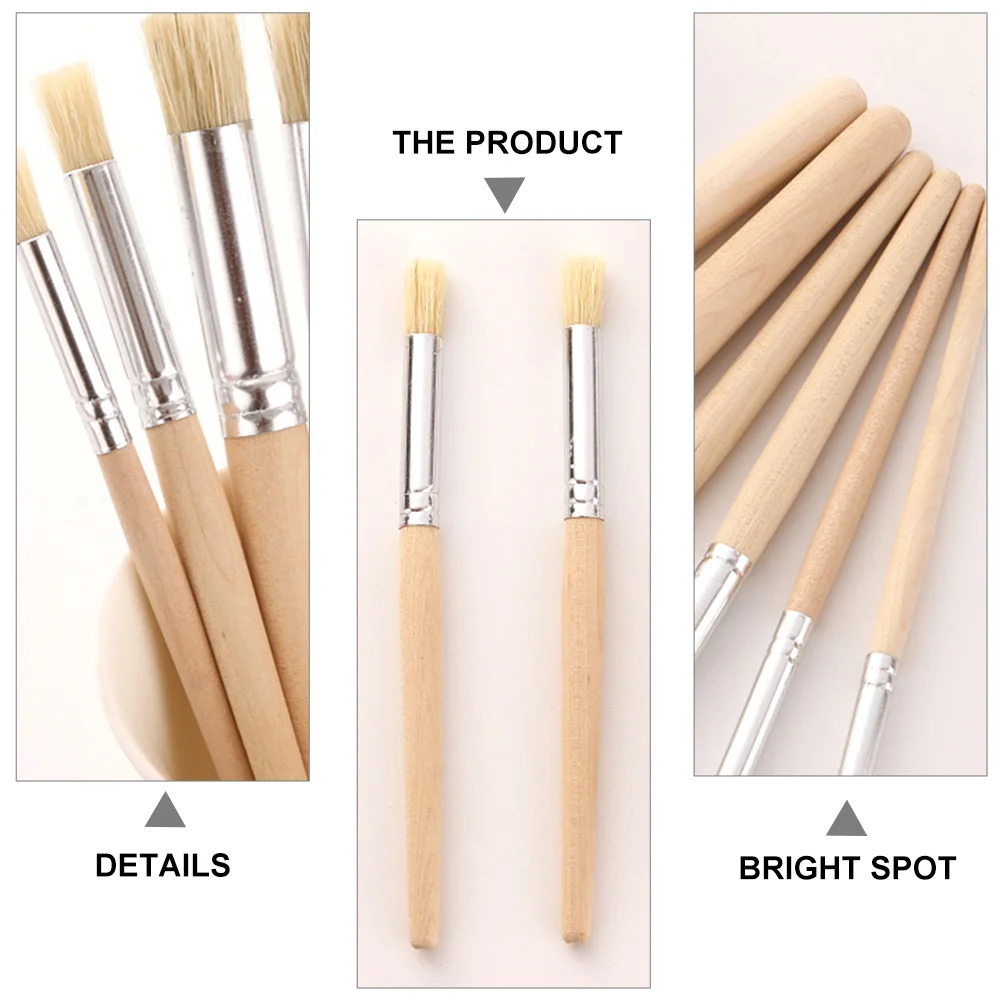 ชุดแปรงทาสีน้ำมัน 6 ชิ้น ด้ามจับตามหลักสรีรศาสตร์ สำหรับสีน้ำ สีอะคริลิก งานศิลปะบนผนัง งานโฆษณา อุปกรณ์ศิลปะ แปรงทาสีน้ำมัน ขนแปรง