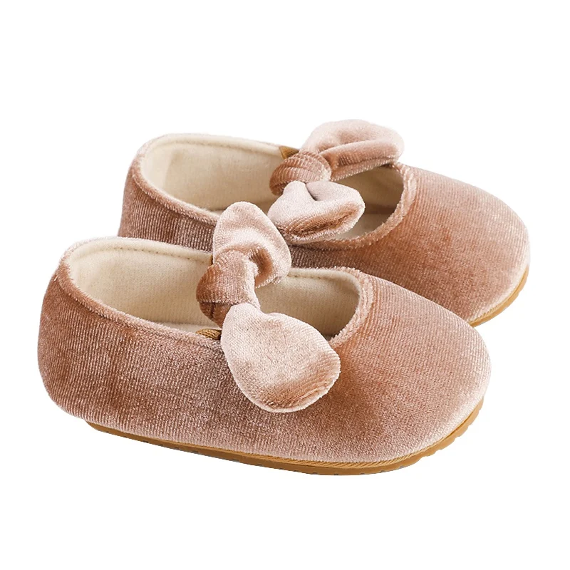 Kids Shoes Children Cute Non-Slip Spring Cotton Bowknot Design Baby Soft Bottom Girls Comfortable First Walkers