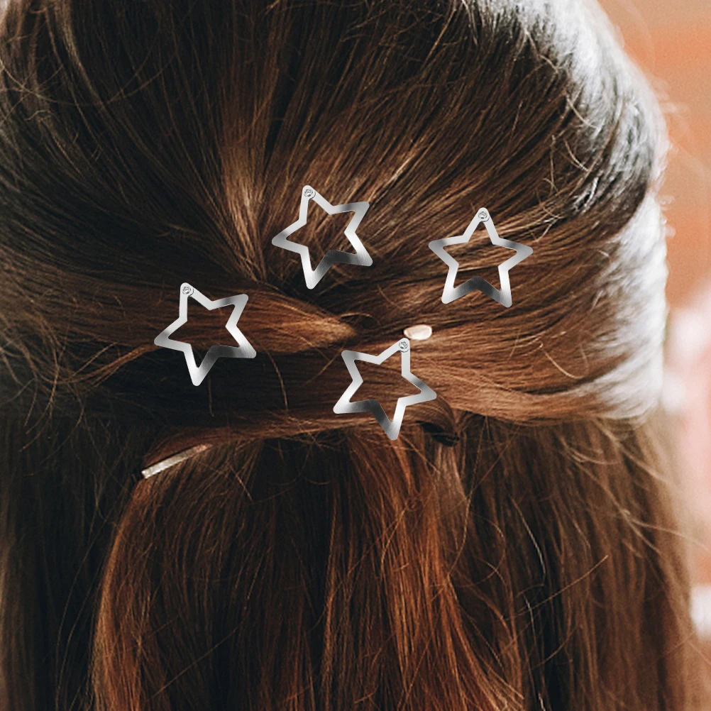 

20pcs Star Clips Metal Bangs Barrettes Decorative Accessories Women Hairpins Snap Clips Fine Thick Hair Styling Daily Use Hair