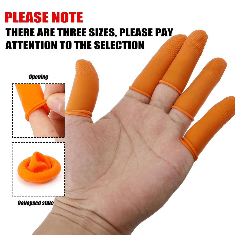 10/200PCS Disposable Latex Finger Cots High Elastic Non-slip Anti-static Fingertips Protector Glove Household Cleaning Accessory