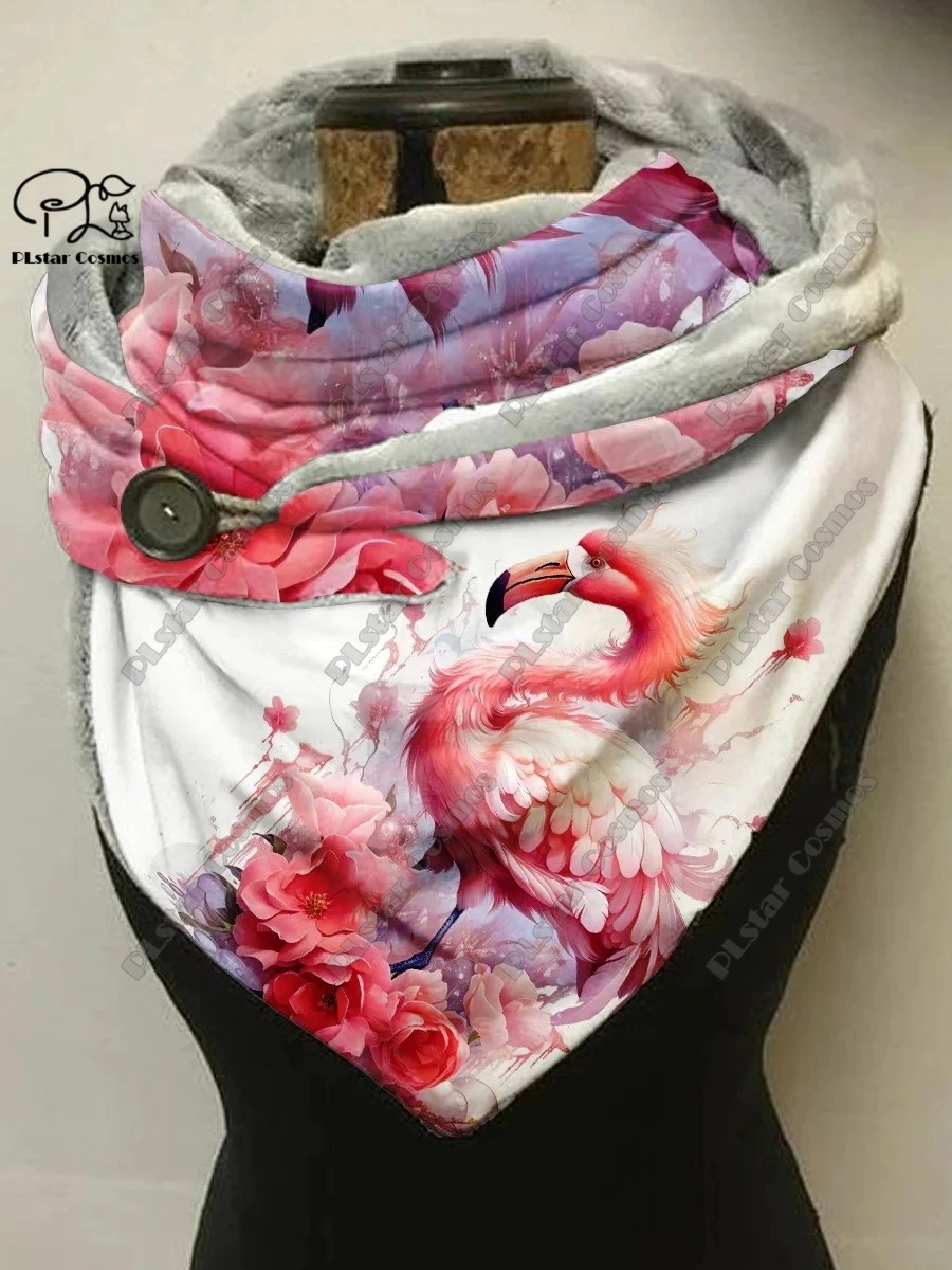 New 3D printed Christmas gift cute animal pattern warm shawl scarf spring and winter small triangle scarf casual gift X-11