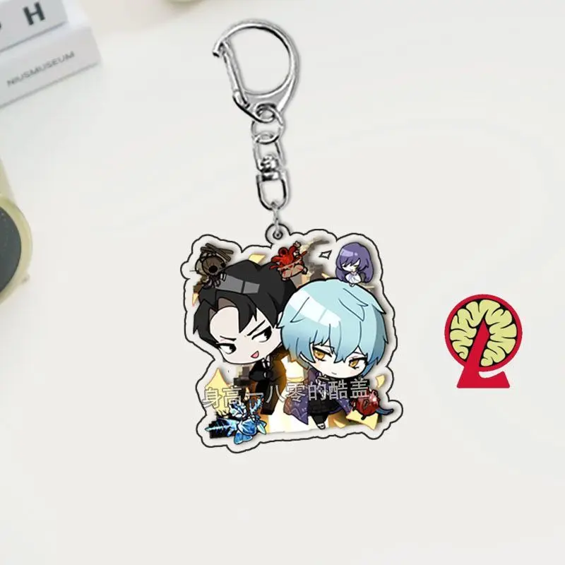 Lobotomy Corporation Anime KeyChain Cartoon Library of Ruina Men Key Chain for Women Fashion Figure Acrylic Keyring Pendant Gift