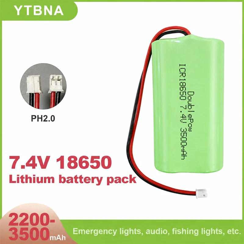 7.4V 2200mAh-3500mah 18650 Battery Packs Li-ion with PCB Microphone Electronic Toys Rechargeable Lithium Battery PH2.0 Plug