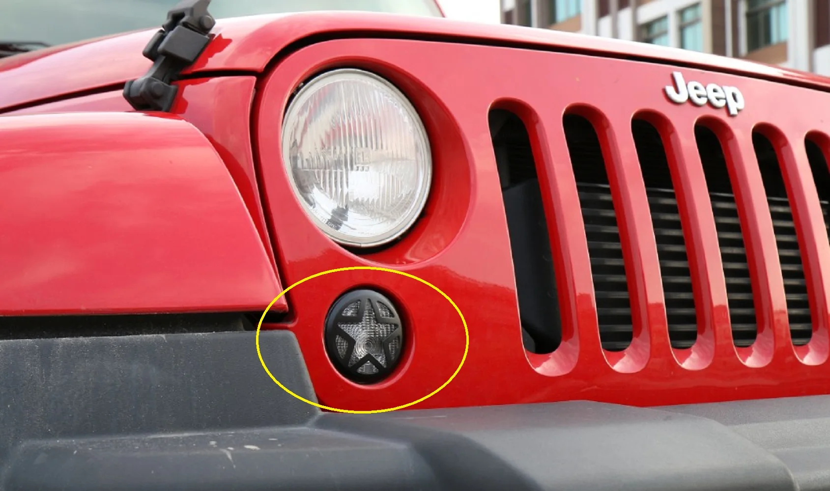 

LantSun Front Grille Fog Light Cover Guard Cover Star for Jeep Wrangler JK 2007-2017 J291