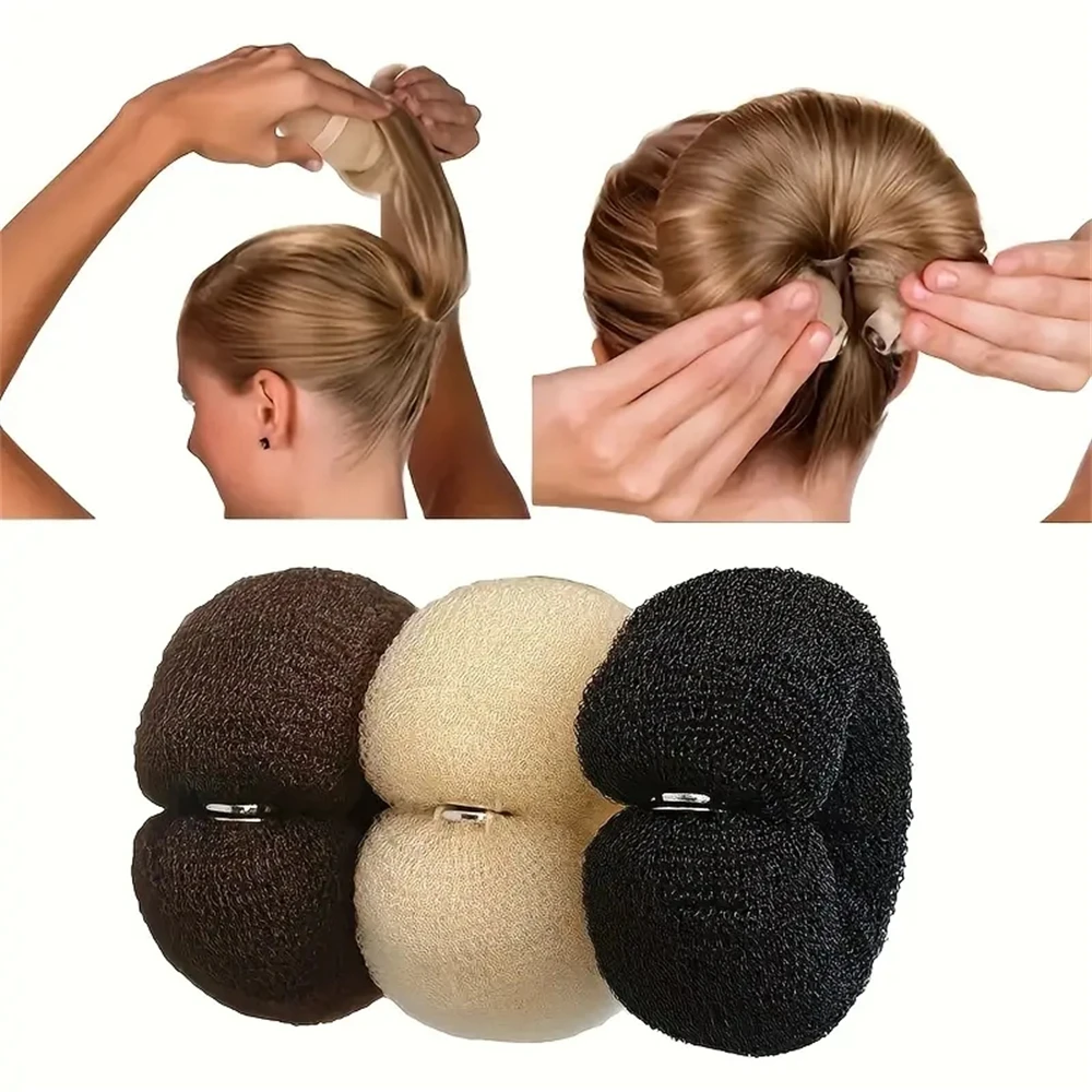 

1pcs Hair Bun Maker Donut Magic Foam Sponge Styling Braiders Tools Headband Women Styling Tools Black Complexion Brown