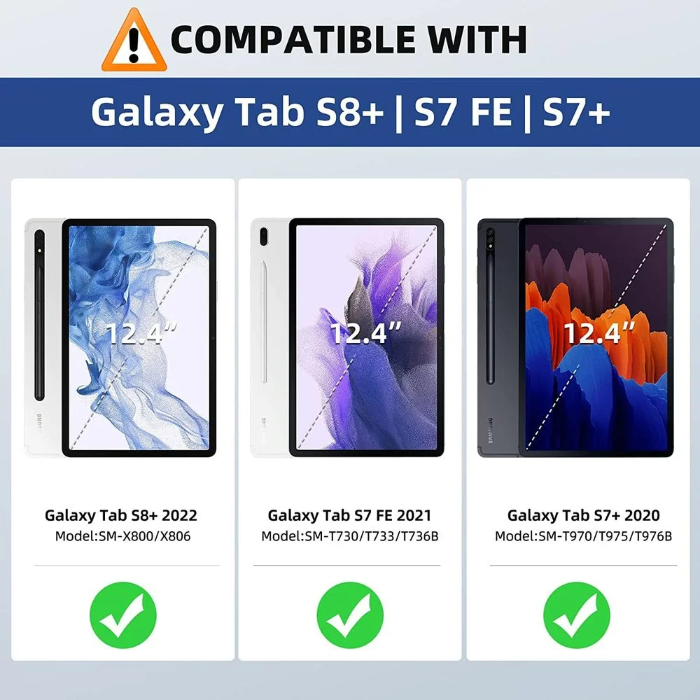 Per Samsung Galaxy Tab S7/S8 Plus Fe Case SM-T970 T975 T730 T733 X800 X806 Cover Anti Skid Soft Silicon TPU Protection Shell