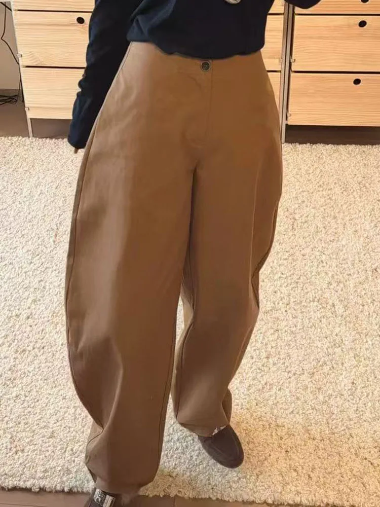 

2026 ранняя весна, новый стиль, простые широкие брюки с высокой талией для женщин, утягивающие и универсальные повседневные брюки