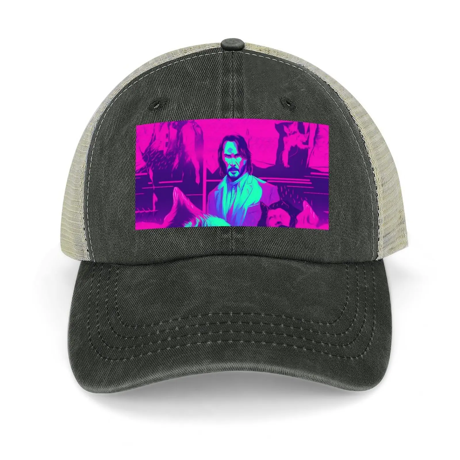 

John Wick Vaporwave Art Baseball Cap Beach Bag western Hat Luxury man cap golf hat genuine Women Beach Fashion Men's