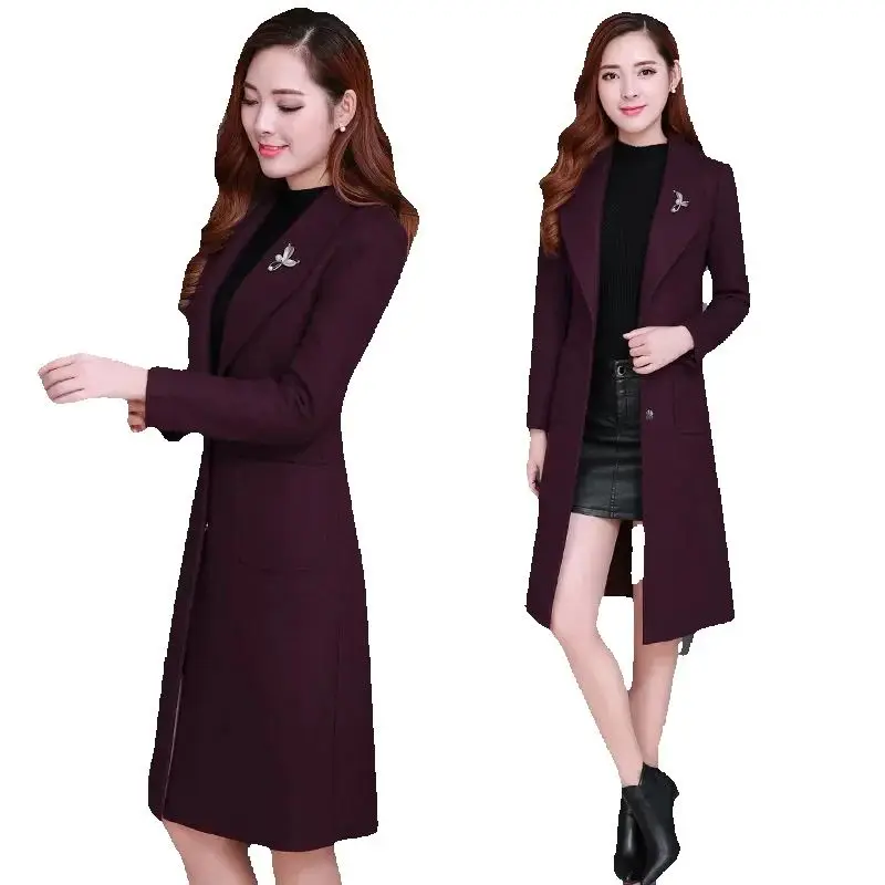 

"High-quality" TemperamentWoolen Coat Women's Long Section 2024 Autumn And Winter Slim Slim Fashion Warm Woolen Coat Women Tide.