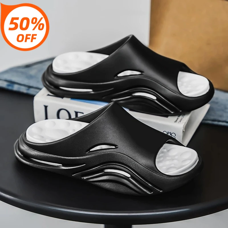 

Summer Men's Massage Slippers Indoor Outdoor Sandals Beach New Men Casual Shoes Comfortable Slides Flip-flops Men Home Slippers