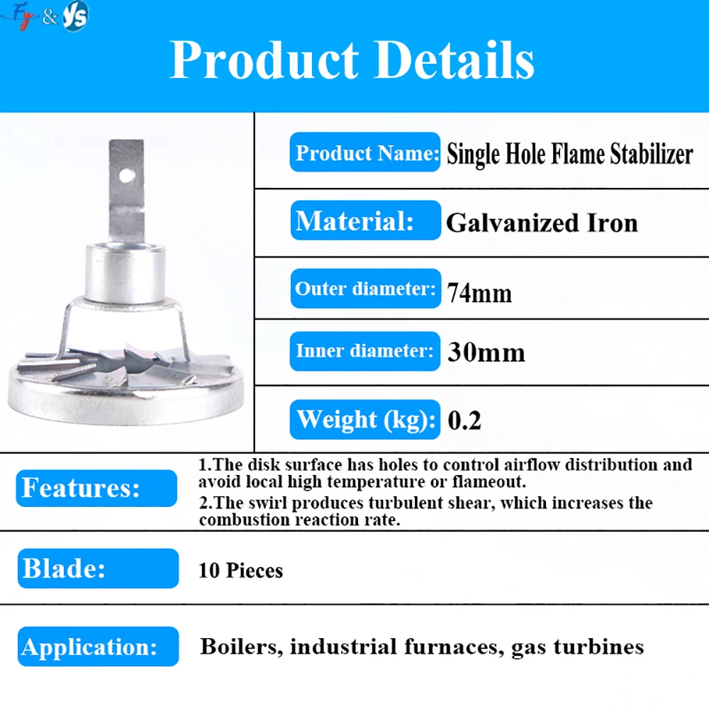 

Industrial Single Hole Burner Flame Stabilizer Disc Professional Stabilizing Plate Diesel Waste Oil Burner Furnace Fitting Parts