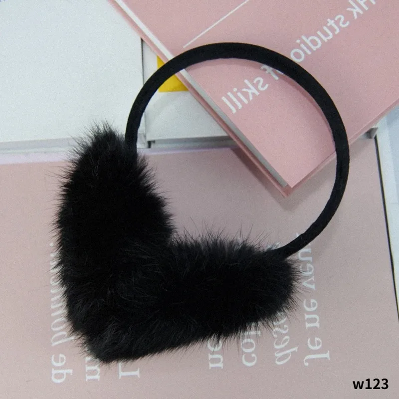 Russian Women Winter 100% Real Rabbit Fur Earmuffs Winter Girls Plush Rabbit Fur Ear Muffs Thermal Lady Warm Rabbit Fur Earmuff