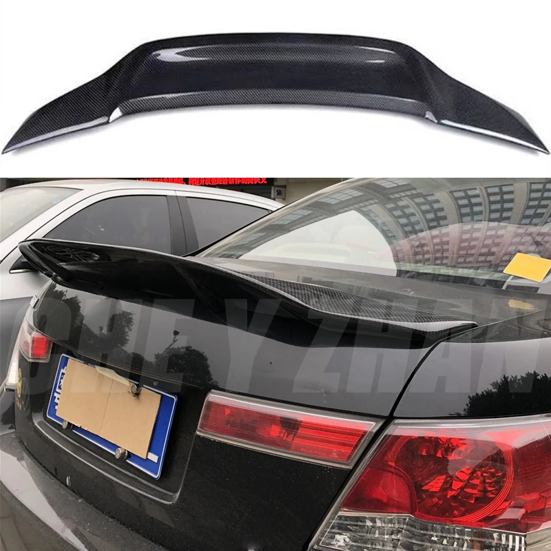 For 2008 2009 2010 2011 2012 2013 Honda Accord Carbon Fiber R Style Rear Spoiler Tail Trunk Lip Wing Trim car accessories