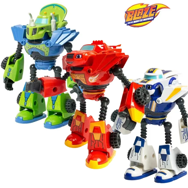 Hot Sell Blaze Monster Machines Cartoon Action Figure Plastic Alloy Deformed Car Model Action Figures Toys Child Birthday Gifts