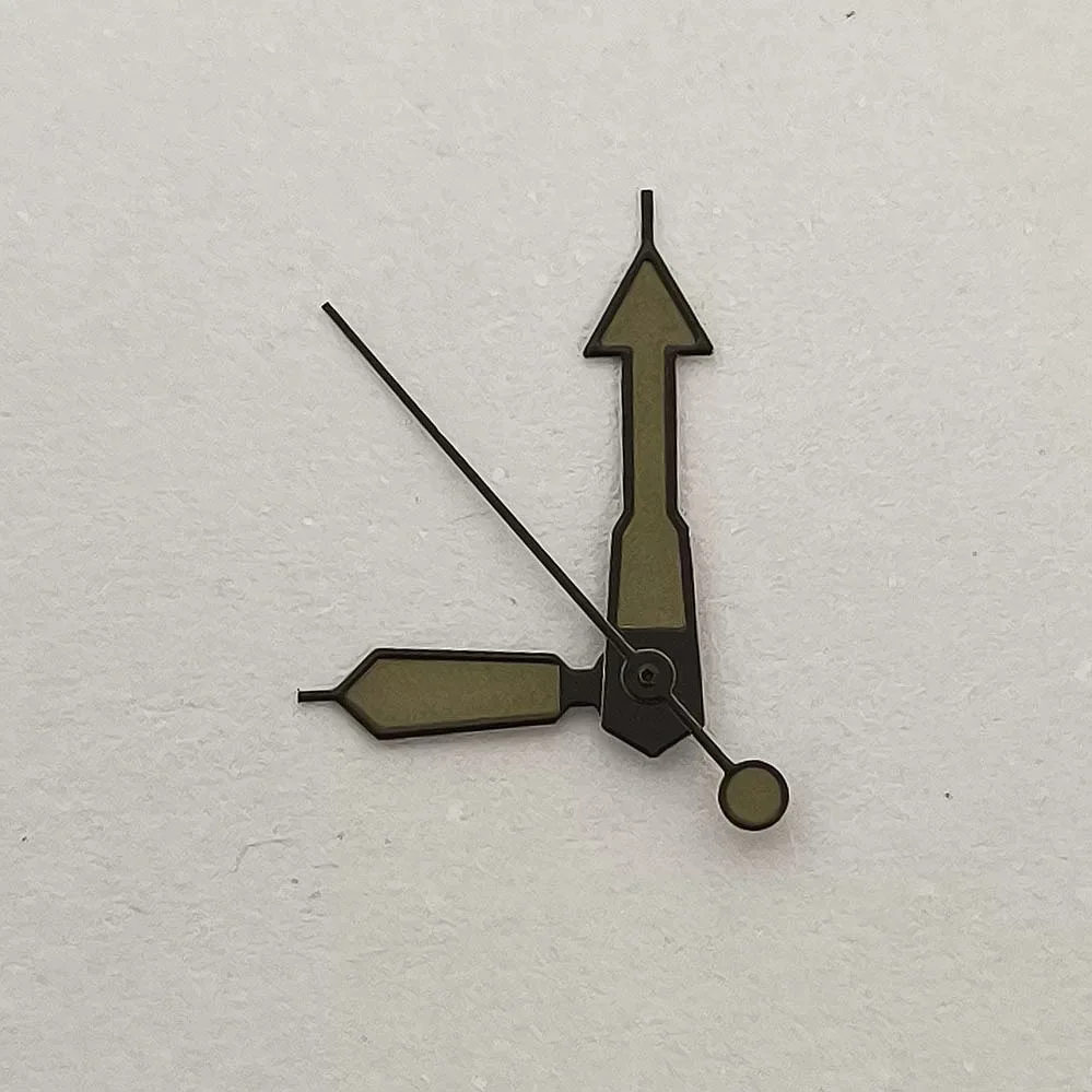 New Black Edged Arrow Pointer Green Luminescent 9*13*13mm Three Hand Watch Hands Compatible with Japanese NH35/36/4R Movements