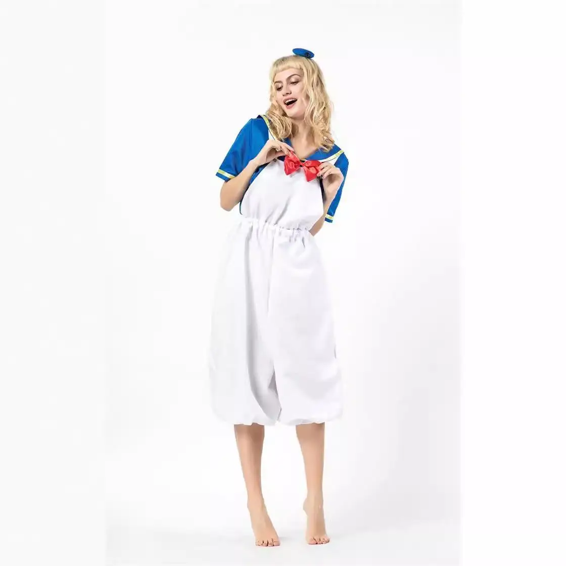 

Halloween Cute Donald Duck COS Animal Duck Dress Overalls Set Children Adults Performance Costume Donald Duck Outfit