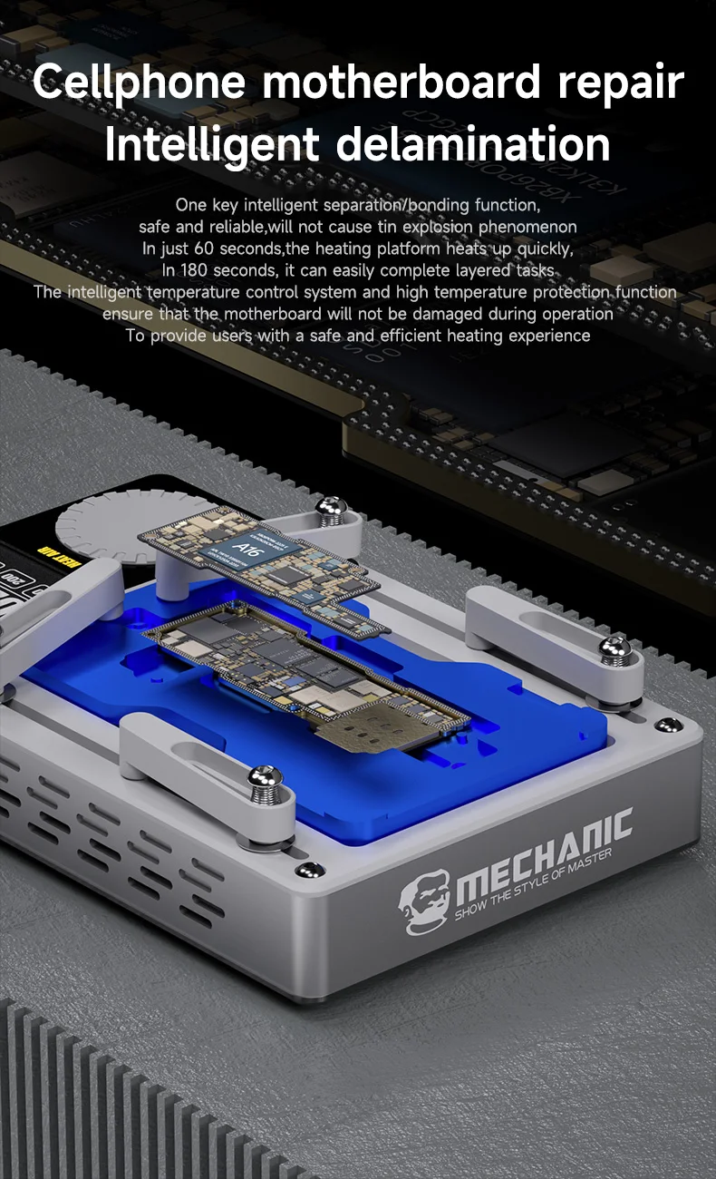 【MECHANIC】 Heat Air Preheating Platform Tool Kit for IPhone X-15PM Motherboard Layered Chip BGA Dot Matrix Board Stencil Repair