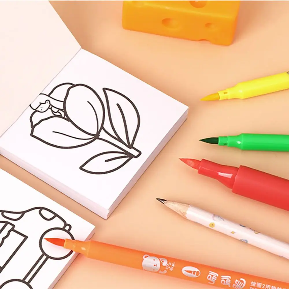 

50 листов мультяшной бумаги, книжка-раскраска, многофункциональная книга с граффити и каракулями, мини-животное Монтессори, обучающий рисунок