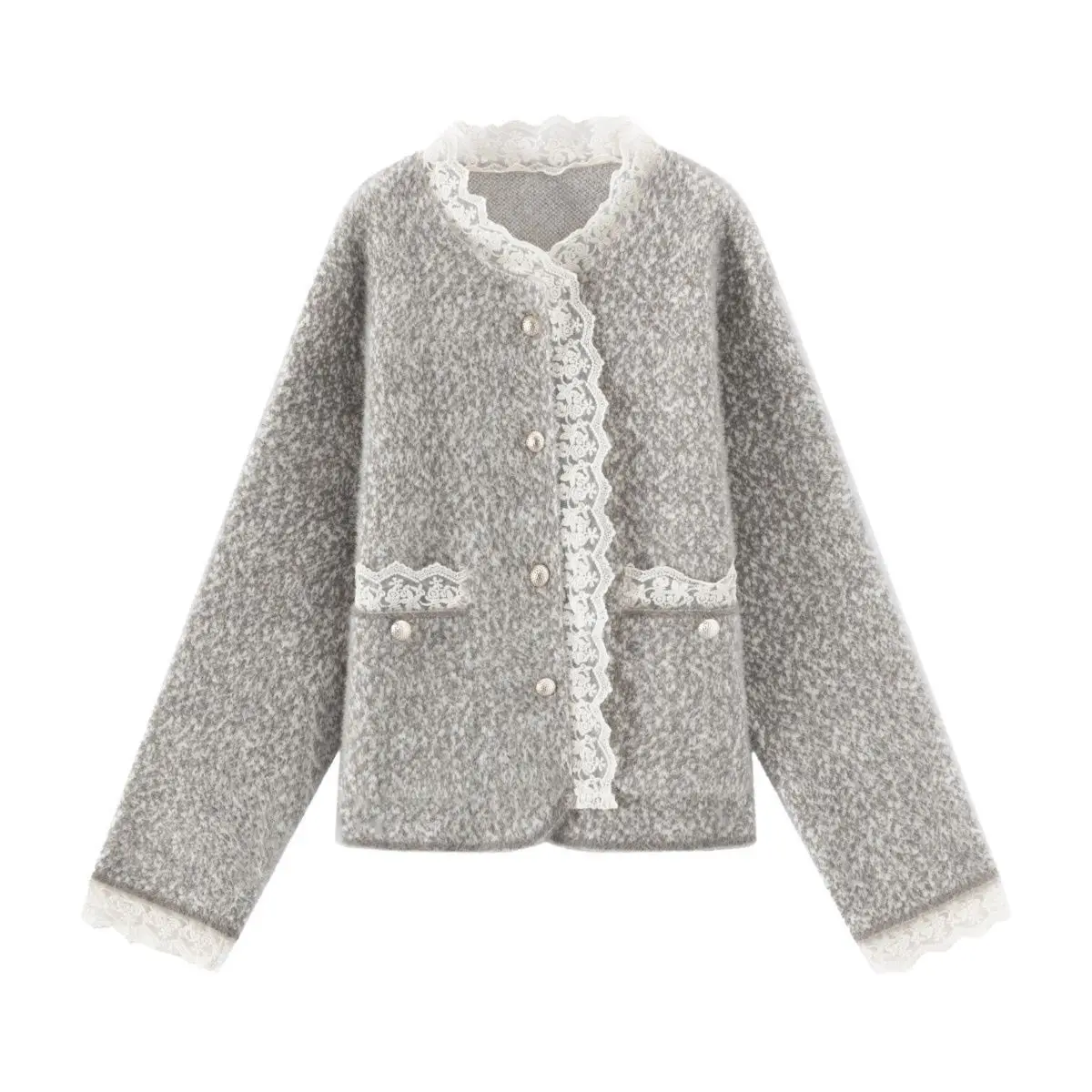Lace French fragrant jacket short 2026 new temperament celebrity small cardigan top lace  coat women