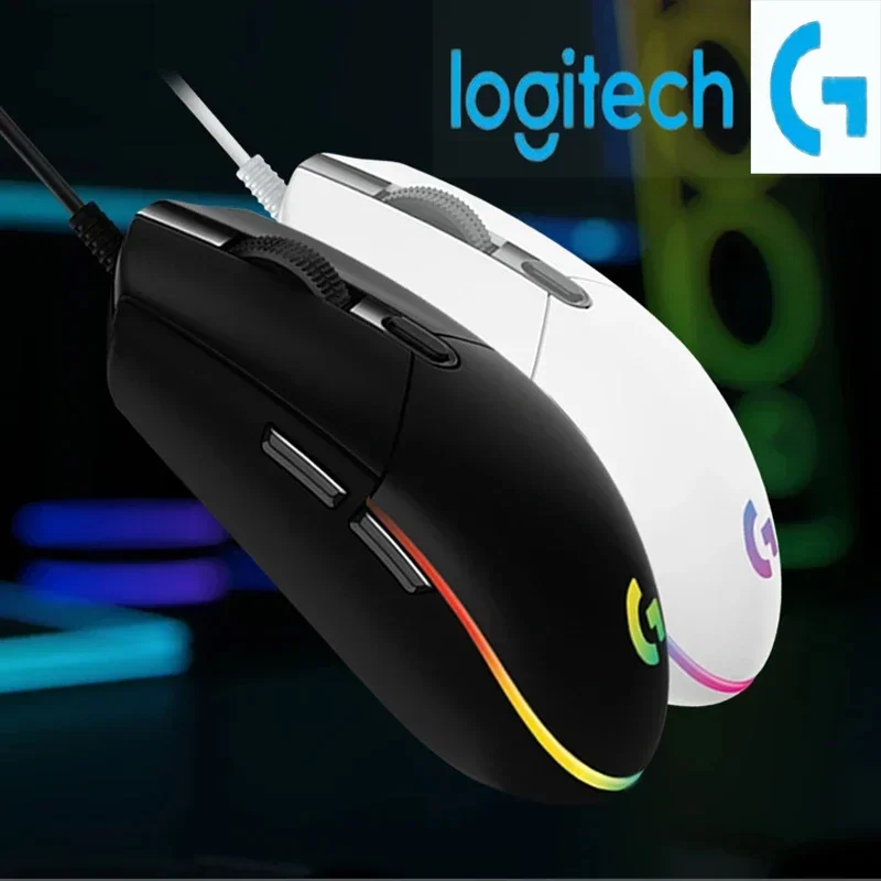 Logitech G102 Mouse Ergonomic Mouse Optical 8000DPI 16.8M Color LED Customizing 6 Buttons Wired Pc Gaming Accessories roccat