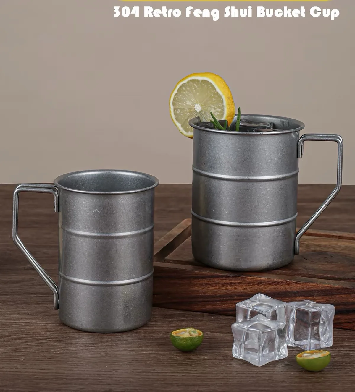Vintage Outdoor Camping Cup Beer Mug 350ml Stainless Steel Mug Retro Coffee Cup Picnic Gear