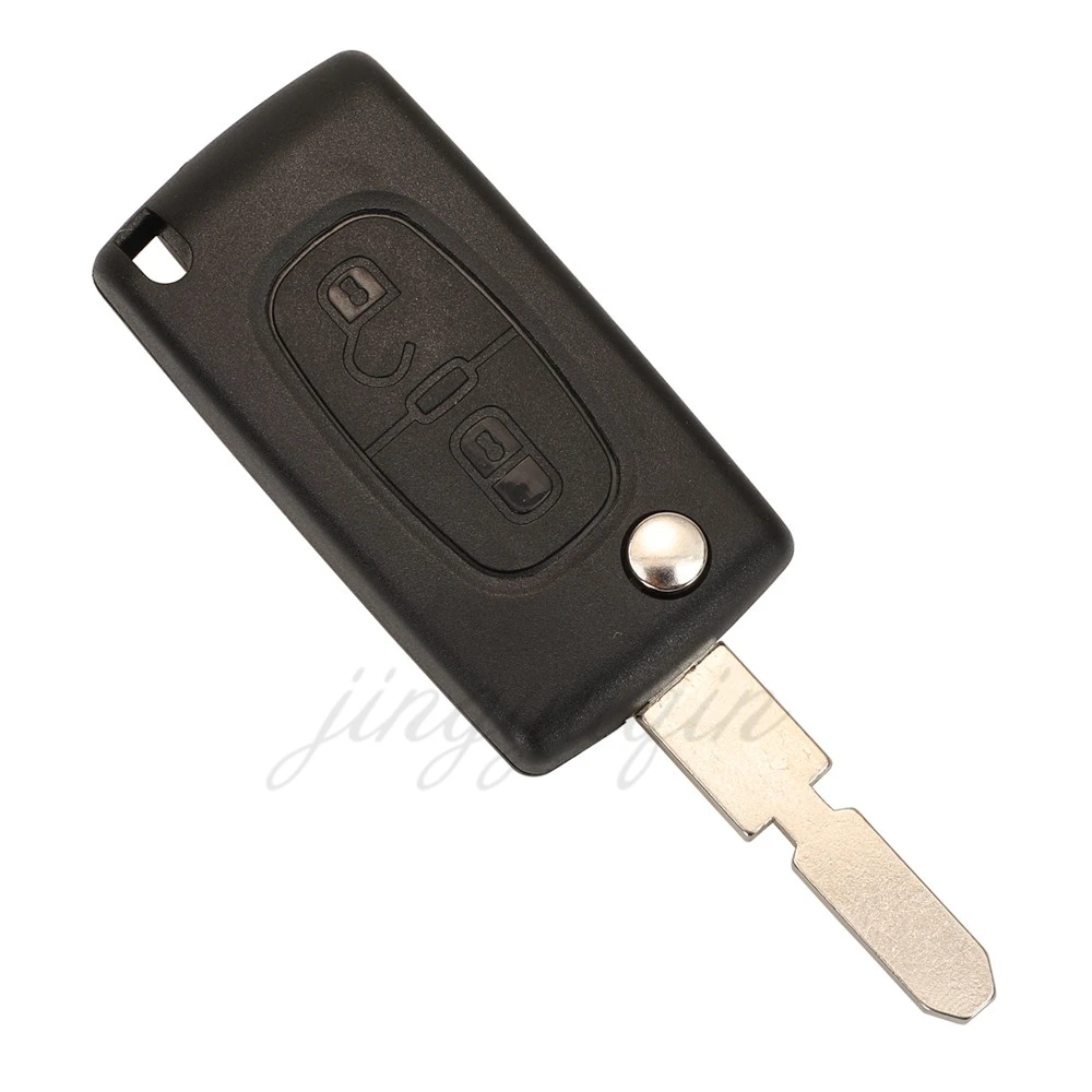 Jingyuqin Remote Car Flip Key Case Shell For Peugeot 406 607 2004-2010 CE0523 CE0536 NE78 NE72 Blade 2/3 Button Fob Replacement