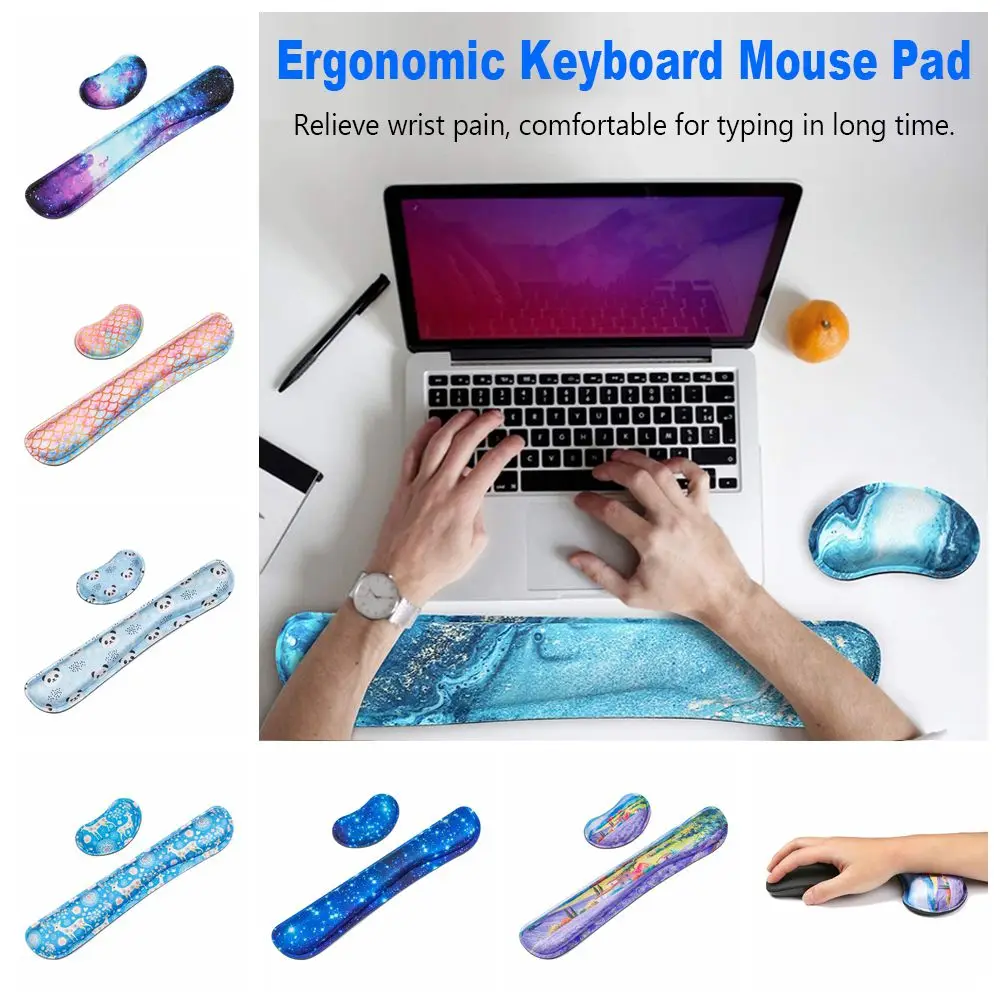 

Home Office Hand Support Mice Pad Mouse Mat Memory Foam Wrist Rest Keyboard Pad For PC Laptop