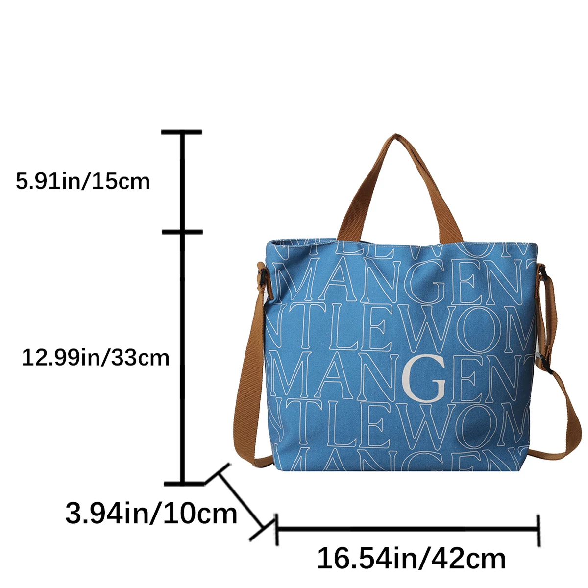 Fashion Classic Women's Contrast Letter Printed Tote Bag New Large Capacity Canvas Single Shoulder Crossbody Bag Storage Bags image 6