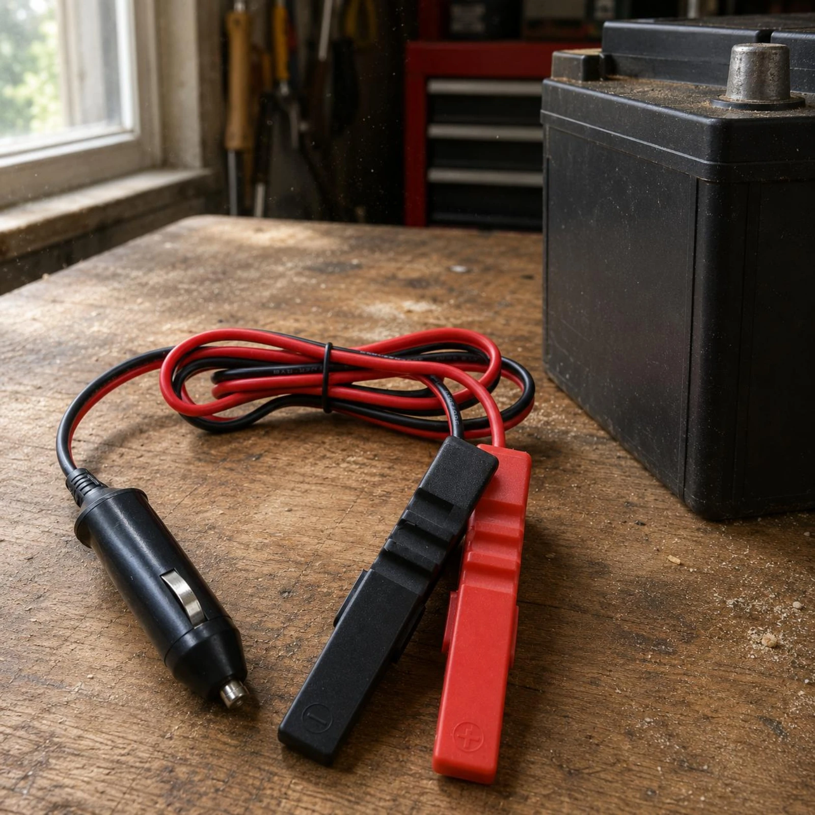 Car Battery Charging Cable Red and Black Battery Clamp Cable Strong Grip High Performance