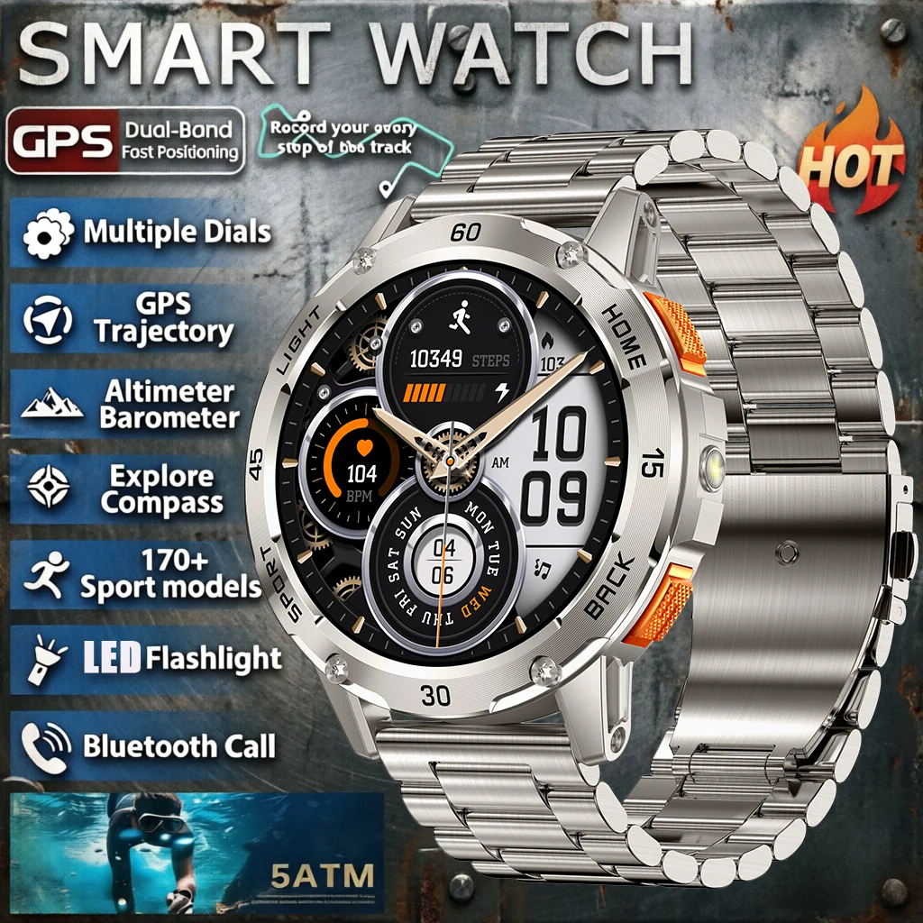 

Новые смарт-часы 2026 года: GPS, LED-фонарик, водонепроницаемые, беспроводные звонки, спортивные режимы, мониторинг здоровья, компас, HD-экран, для активного отдыха