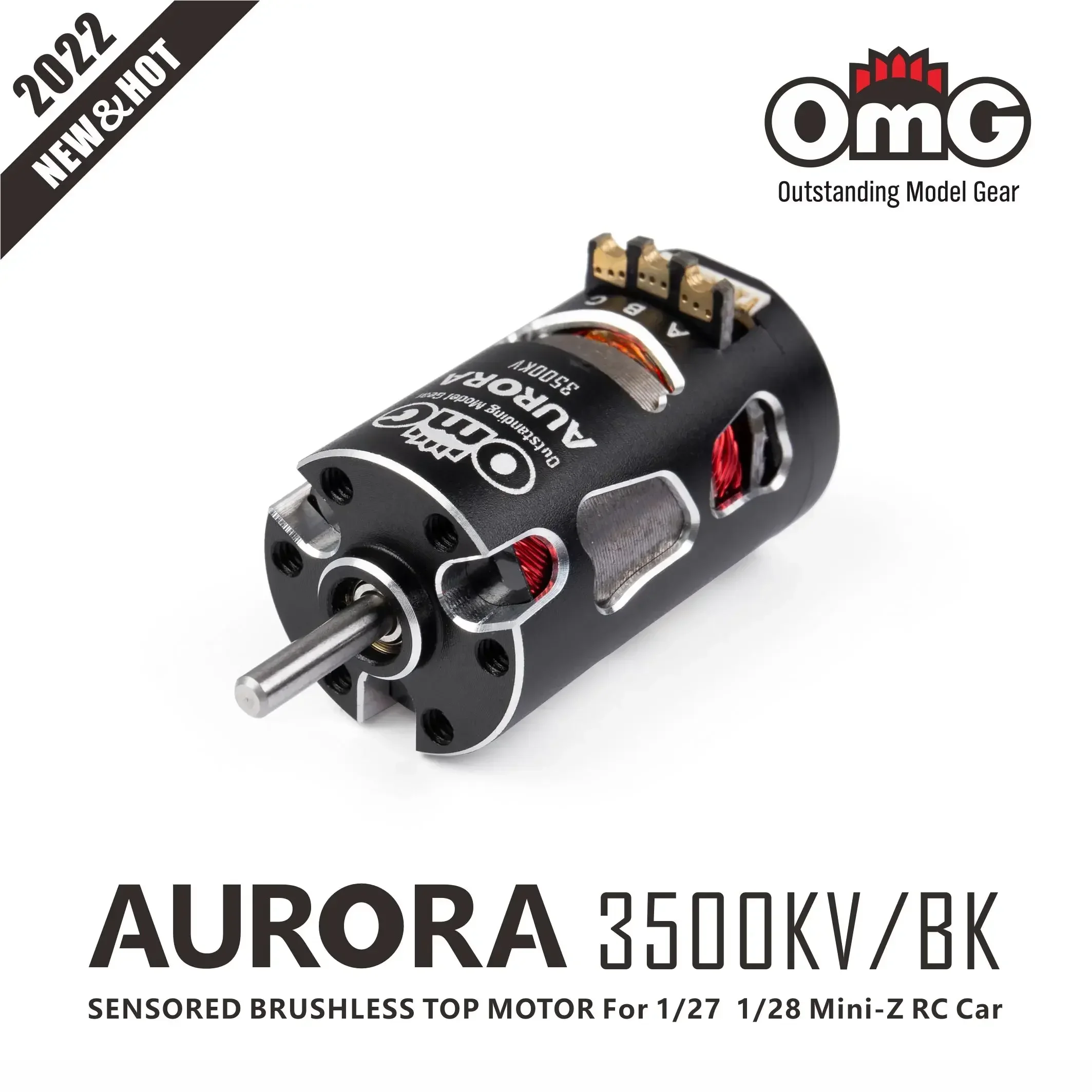 OMG-MT-AURORA-S2 3500KV 5500KV Sensored Brushless MINI-Z130 Motor for RC Car 1/27 1/28 Mini-Z Motor X-Power Atomic RC GLRacing