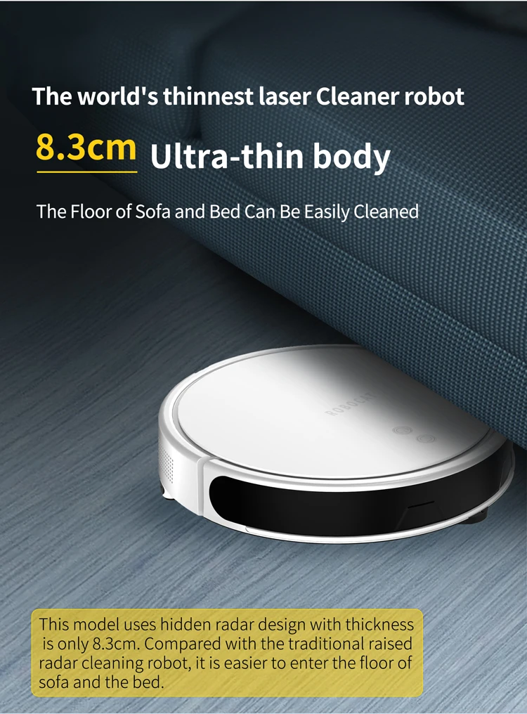 Factory Supply Automatic Recharge Smart Robotic Vacuum Cleaner for Home Office Use