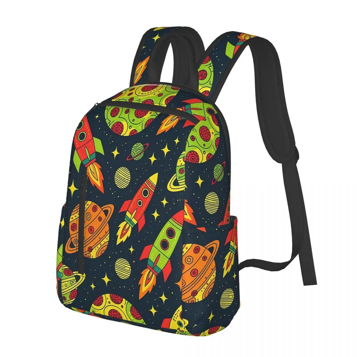 

Space Adventure Planets And Rockets Student Backpack School Bag Hiking Travel Daypack for Men Women Bookbag Shoulder Bags