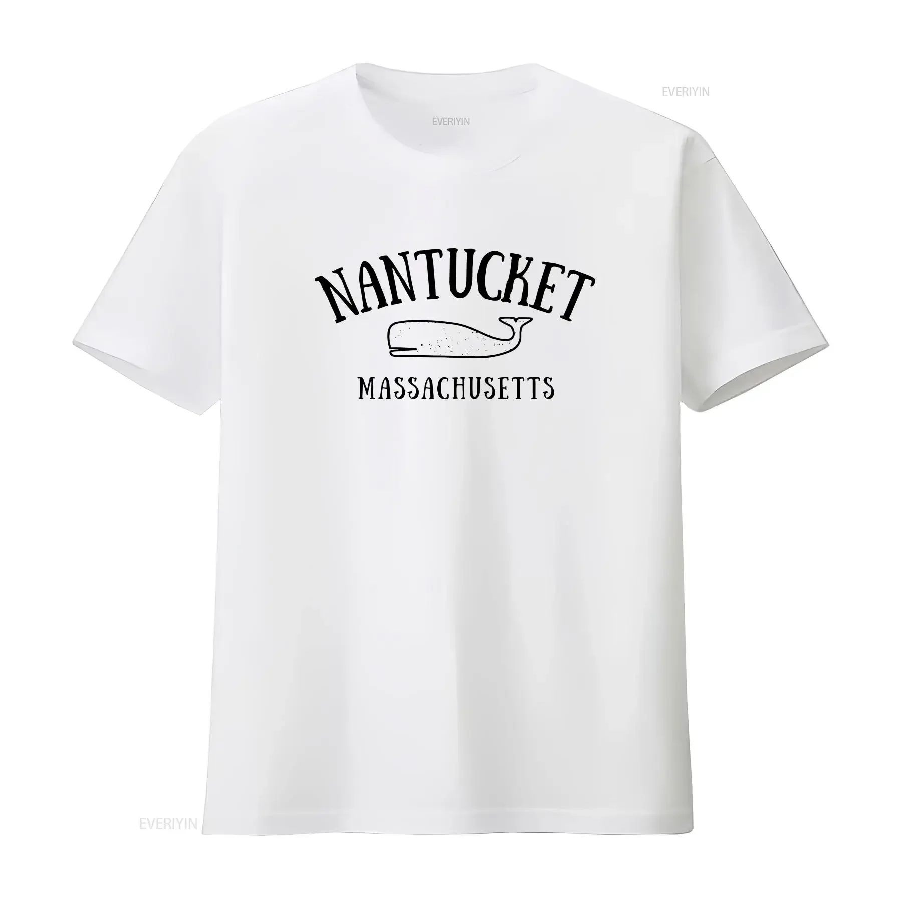 NANTUCKET T Shirt Preppy Mass Clothing New England Island vintage Washed Versatile Stylish fashion Breathable Unisex streetwear