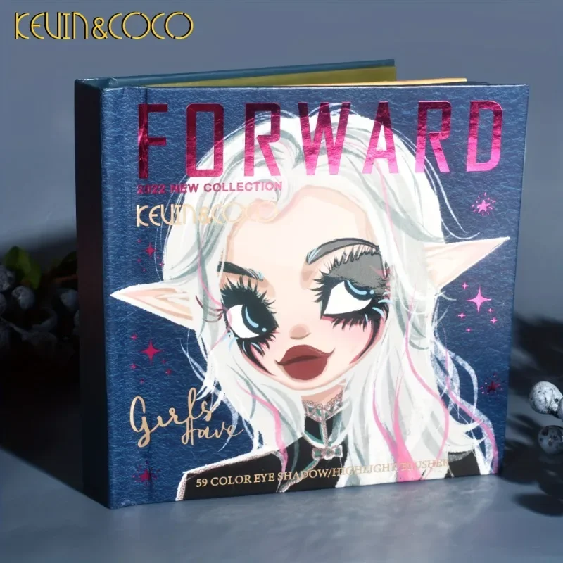 KEVIN&COCO 59-kolorowa taca na cienie do oczu Elf Fairy Shadow Pearl Matte Base Brightening Red Halo Highlighting Function Facial Makeup Tray