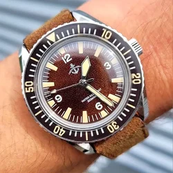 Hruodland Retro HZ2565 Men's Automatic Mechanical Watch 40mm Sapphire Stainless Steel Waterproof 20Bar Luminous C3 Reloj Hombre