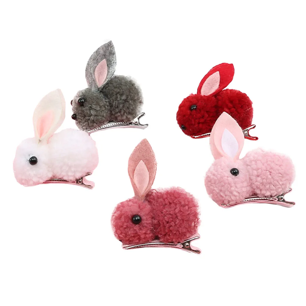 

5pcs Rabbit Hair Clips Easter Barrettes Durable Women Accessories Stylish Appearance Party Headwear Hair