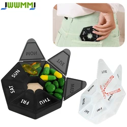 1Pcs Pill Box 7 Days,Pill case,Once a Week Travel Pill Box Organizer,Portable Pocket Pill Box Dispenser,Simple Style