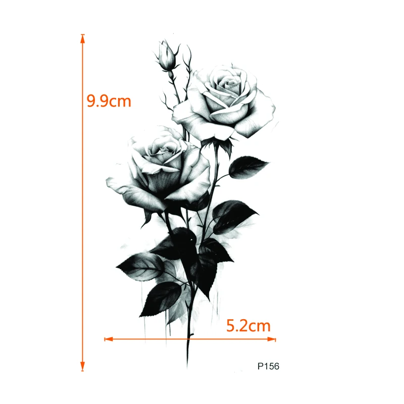 White Rose Flower Waterproof Temporary Tattoos Men Henna Tatoo Sticker Faux Tatouage Temporaire Femme For Kids Flash Tattoo