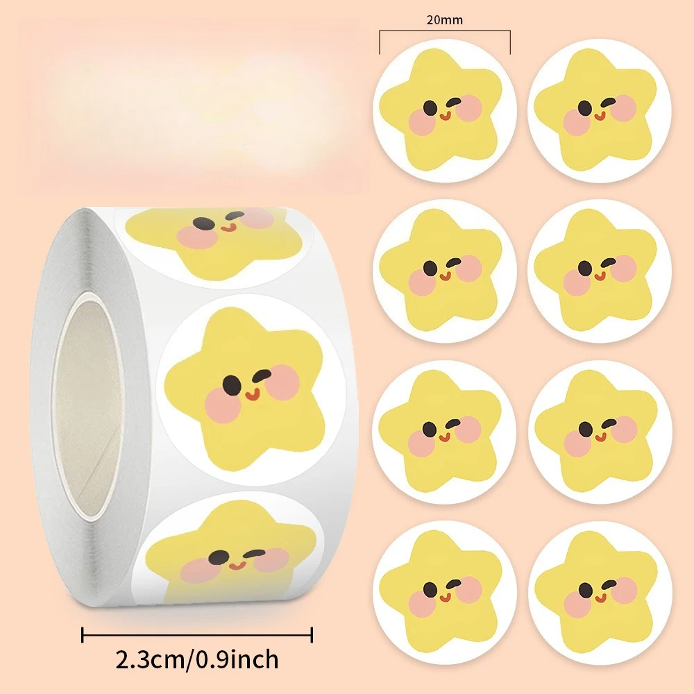 

Little Star Sticker Roll Sticker Cute Reward Hand Account Material Sealing Sticker Self-adhesive Film Cutting Tape