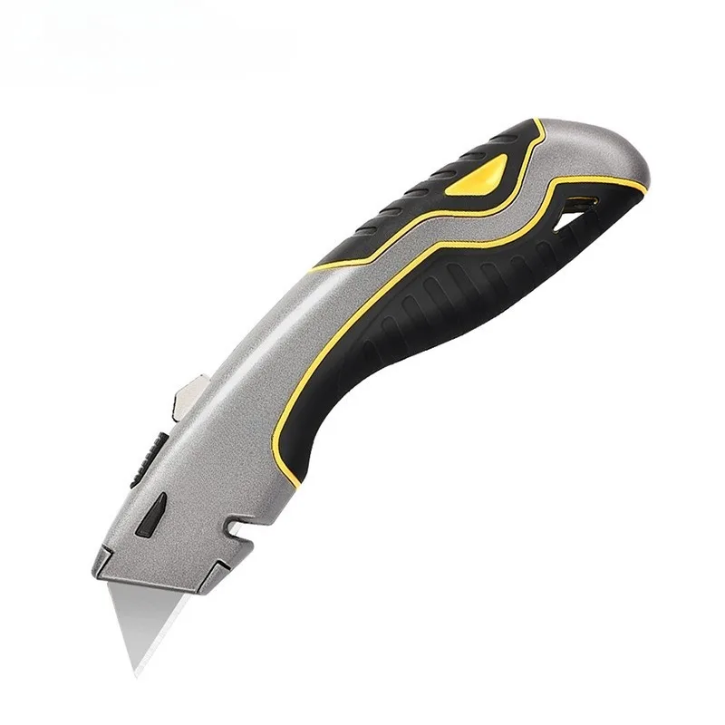 

DL411 zinc alloy cutter T-type built-in 3-blade multi-function utility knife zinc alloy cutter