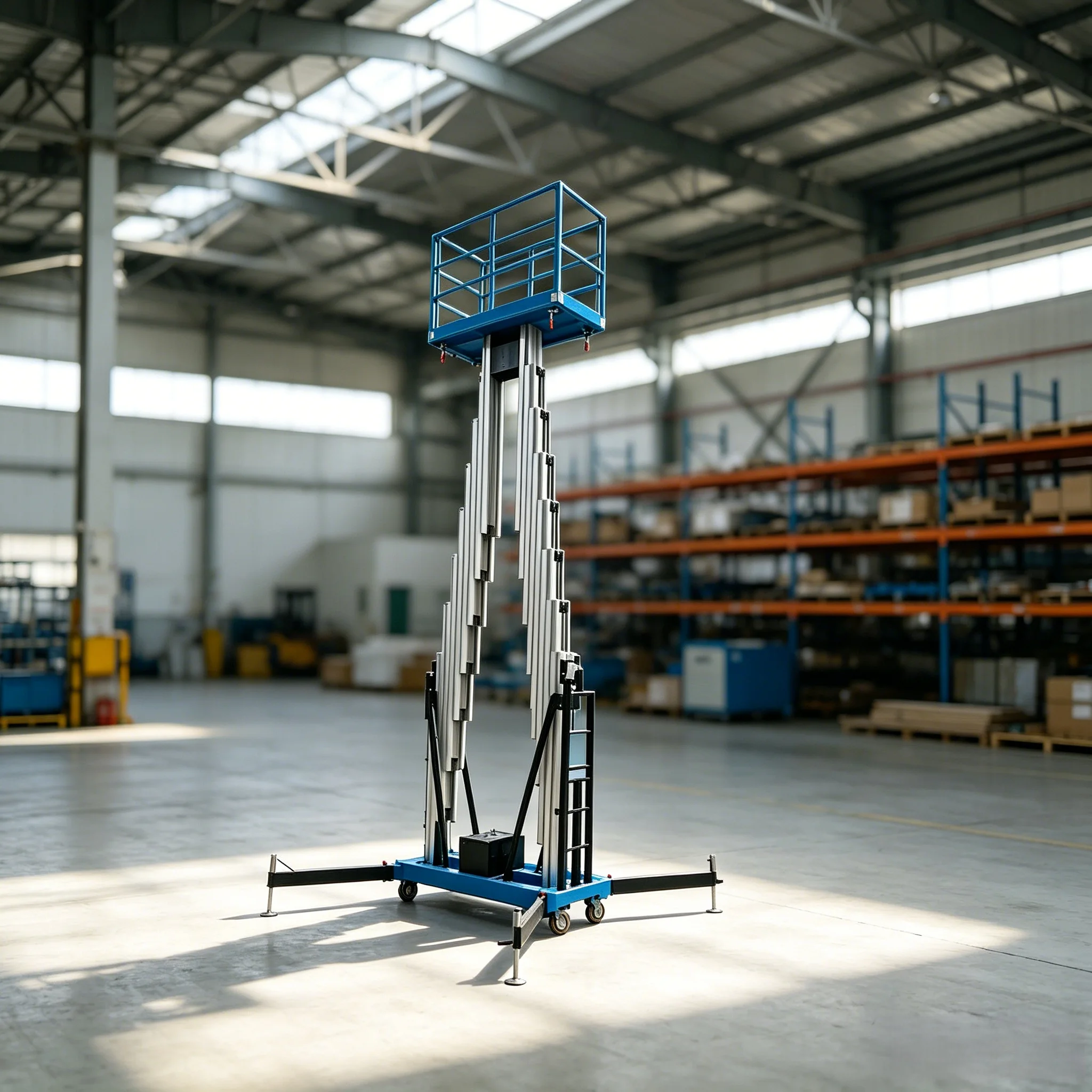 300kg Heavy Duty Double Column Aluminum Alloy Aerial Work Platform 6m Lifting Height Hydraulic High Altitude Maintenance Machine
