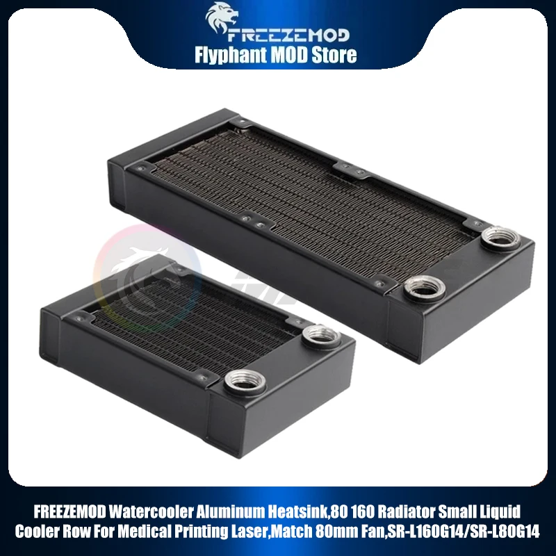 

FREEZEMOD Watercooler Aluminum Heatsink,80 160 Radiator Small Liquid Cooler Row For Medical Printing Laser,Match 80mm Fan
