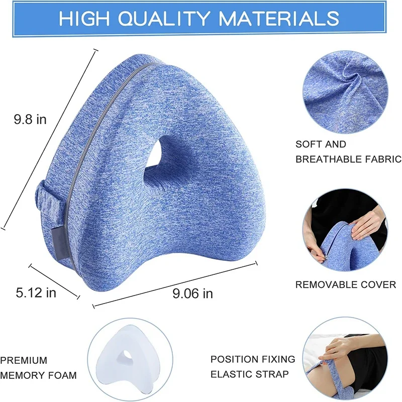 Body Memory Cotton Leg Pillow Home Foam Pillow Sleeping Orthopedic Sciatica Back Hip Joint for Pain Relief Thigh Leg Pad Cushion